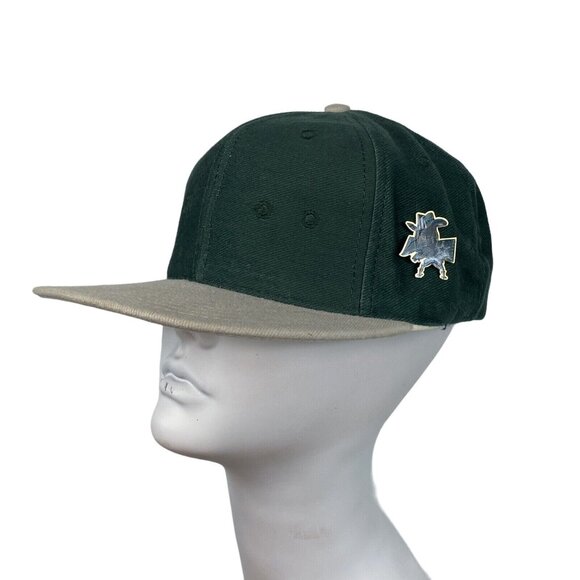 Vtg Coca Cola Monsters of the Gridiron Snapback USA Denim Green Hat Cap w Pin - Picture 4 of 14